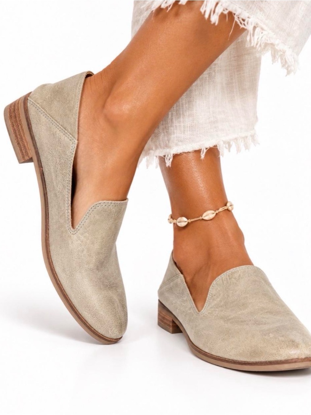 $89 ✨ Lucky Brand Cahill Leather Loafers – Open Grey/Taupe